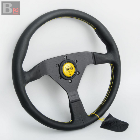 Momo MonteCarlo Steering Wheel Yellow Horn, Yellow Stitching