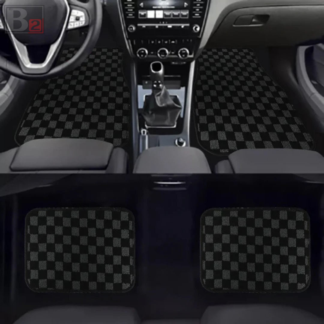 Checkered Floor Mats (Black)