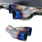 Dual Burnt Blue Heart Shaped Stainless Steel Car Exhaust Pipe Muffler Tip Bent