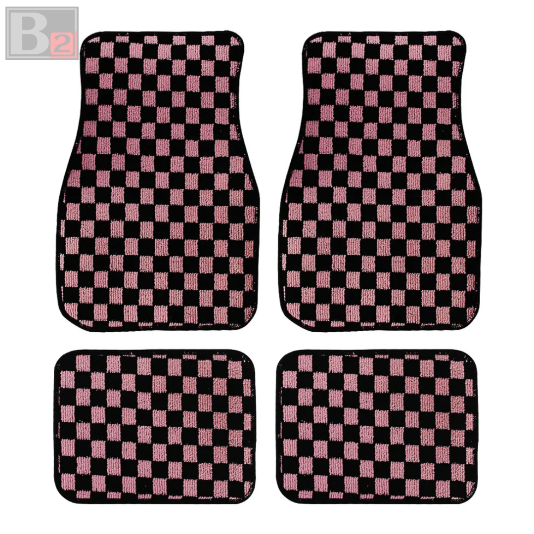 Checkered Floor Mats (Pink)