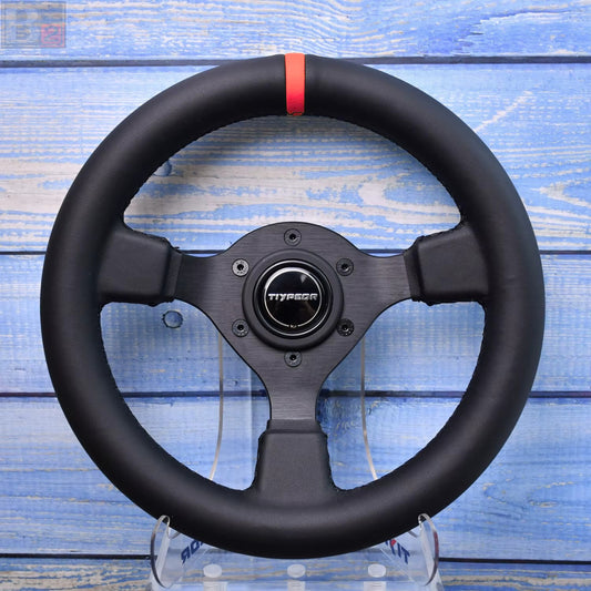 280mm Mini Kaido Racer Style Steering Wheel (Red Center Stripe)