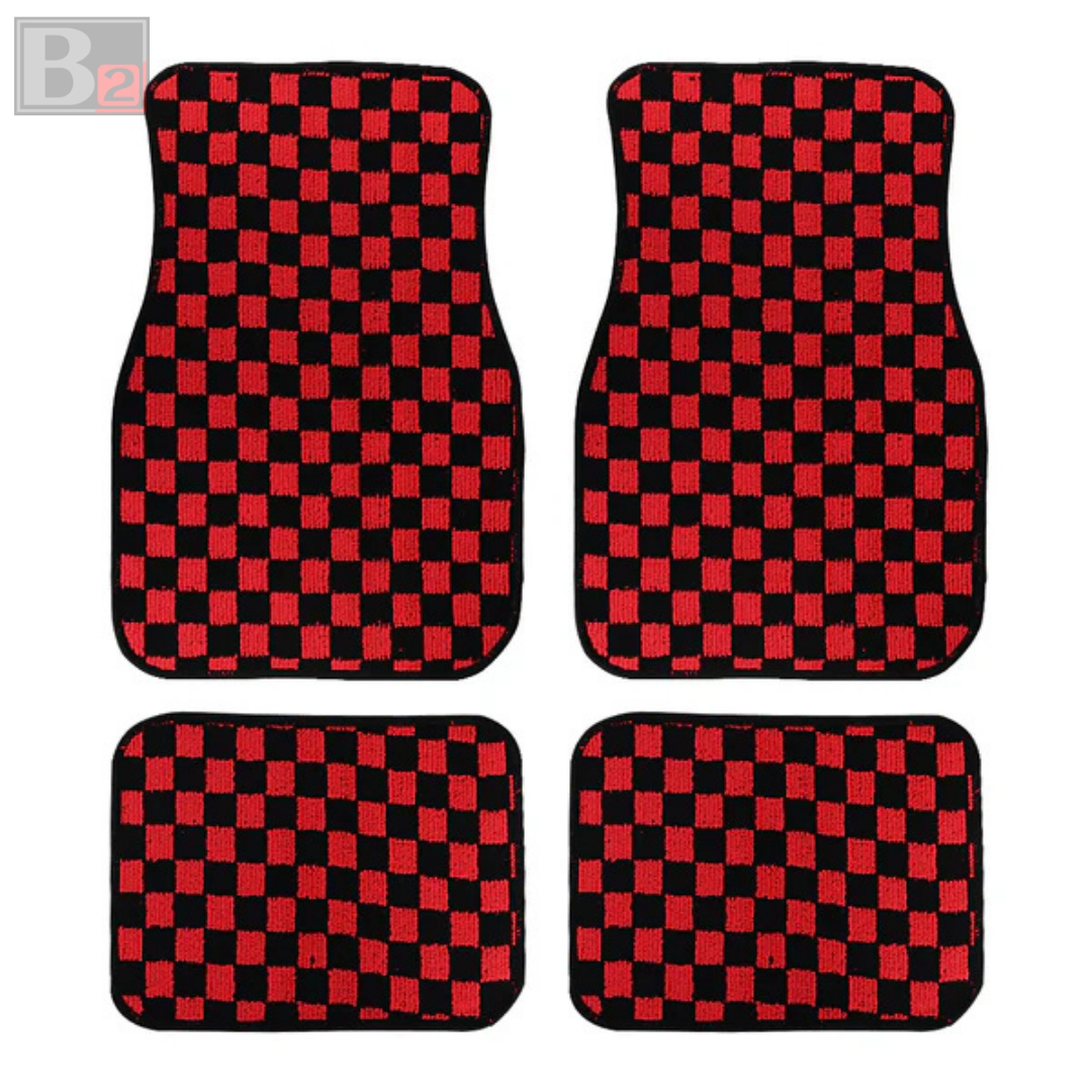 Checkered Floor Mats (Red)