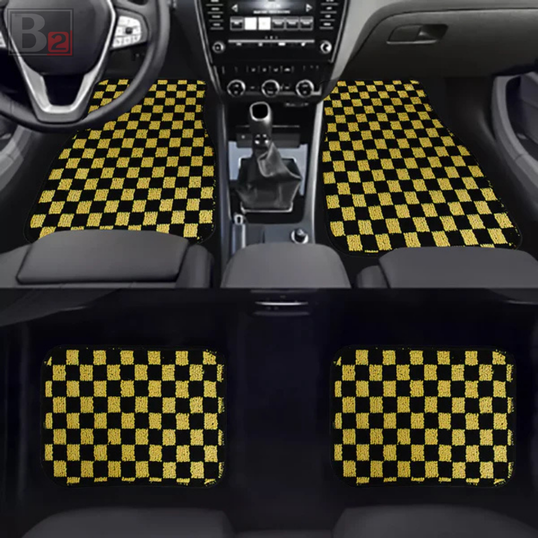 Checkered Floor Mats (Yellow)