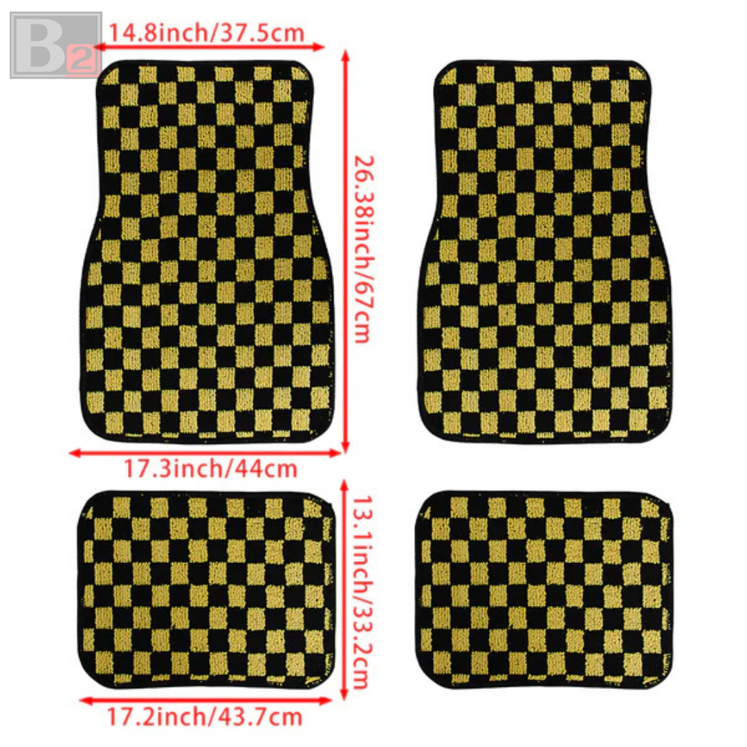 Checkered Floor Mats (Yellow)