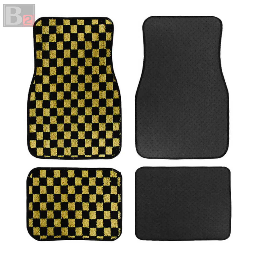 Checkered Floor Mats (Yellow)