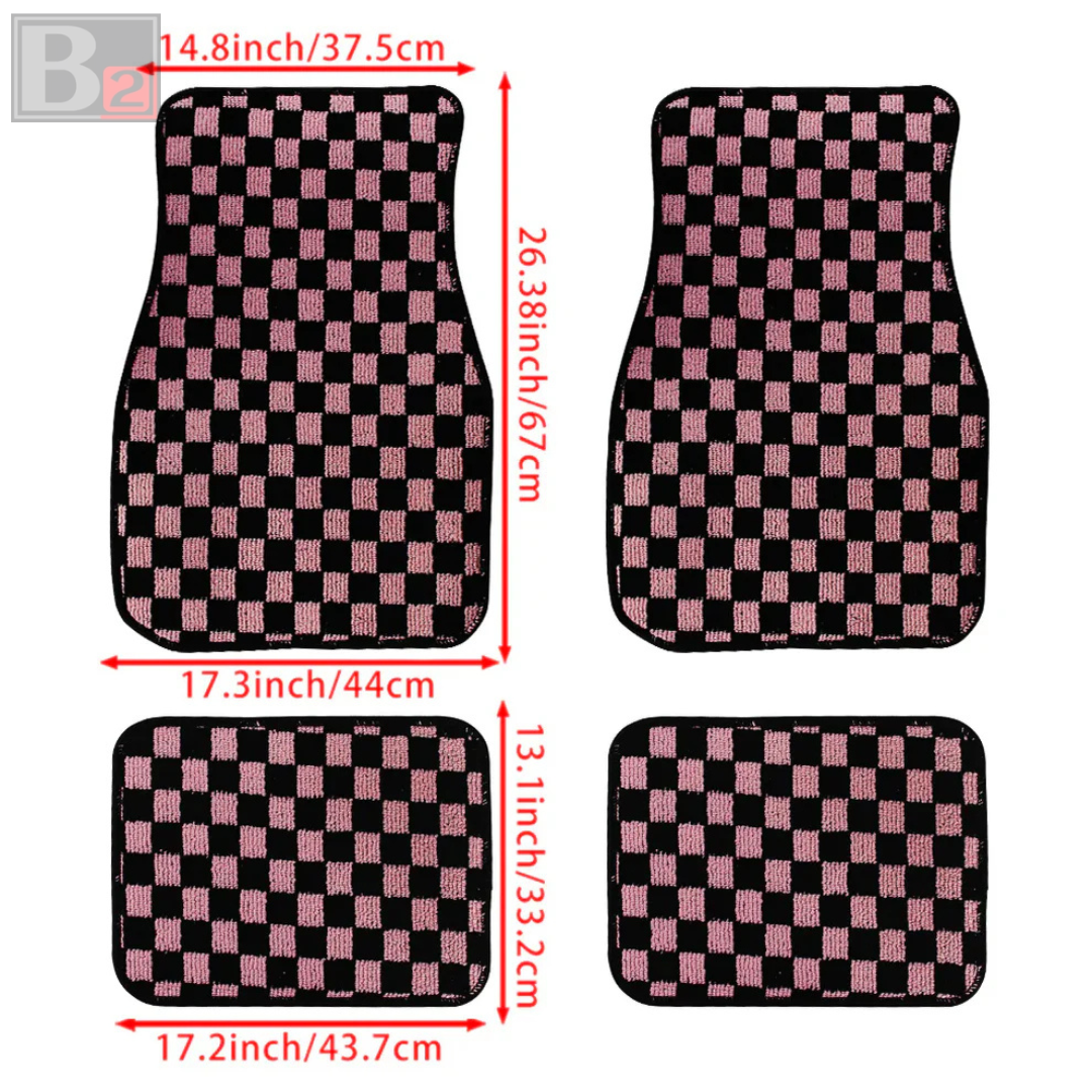 Checkered Floor Mats (Pink)