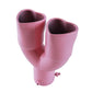 Pink Dual Heart Shaped Stainless Steel Car Exhaust Pipe Muffler Tip Straight