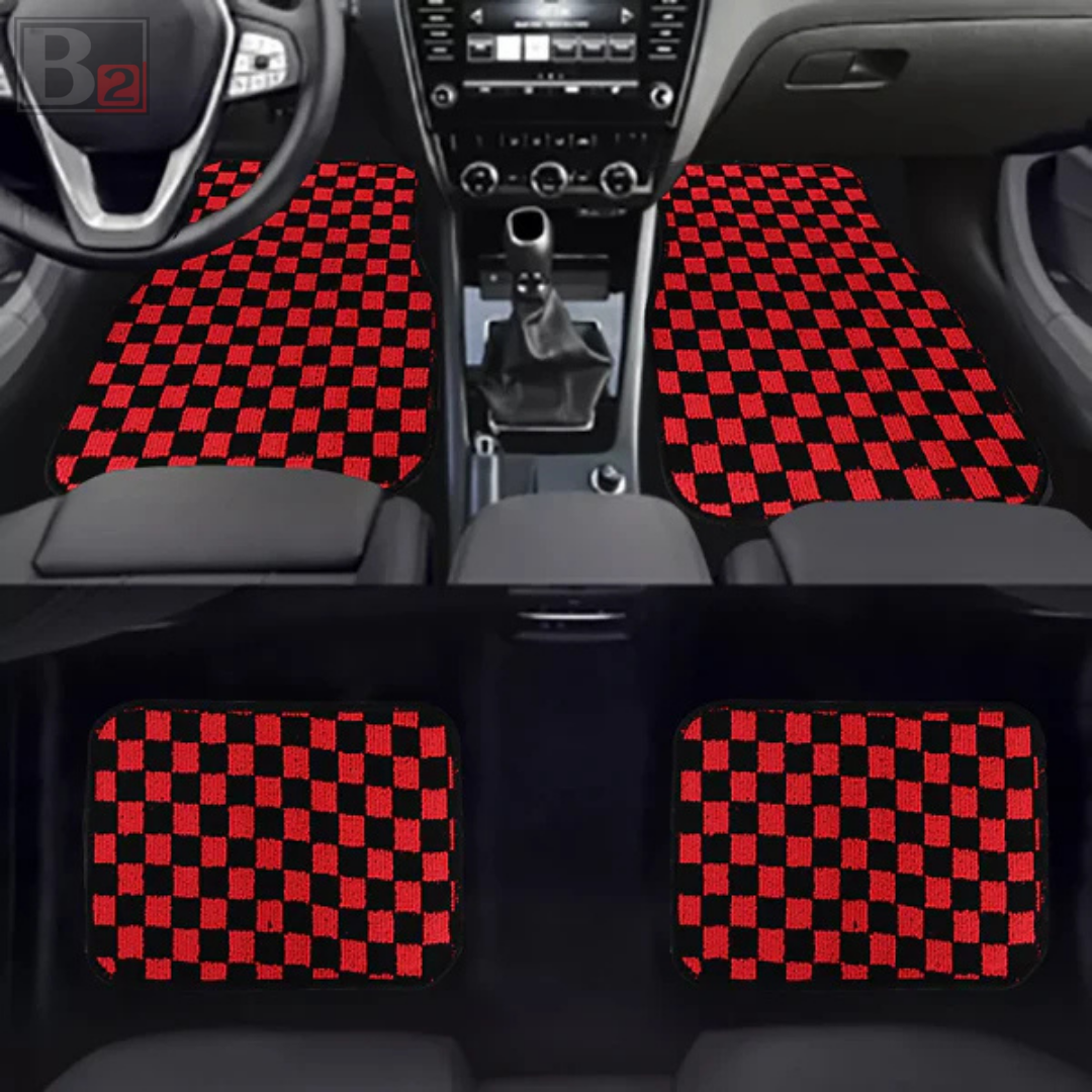 Checkered Floor Mats (Red)