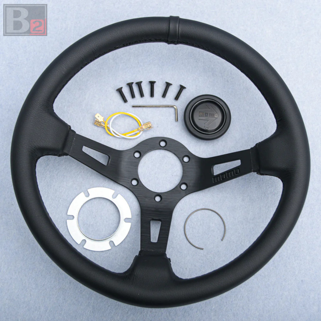 Momo Deep Dish 340mm Black Edition Steering Wheel