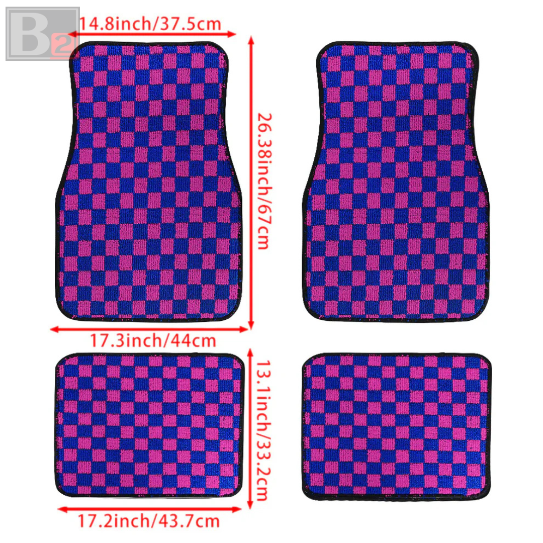 Checkered Floor Mats (Magenta)