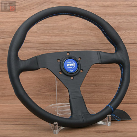 Momo MonteCarlo 350mm Steering Wheel With Blue Stitching