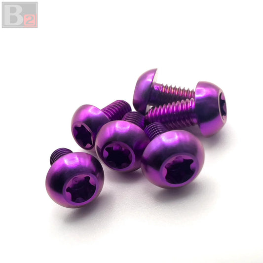 Titanium Round Steering Wheel Bolts - Purple (M5 x 8mm)