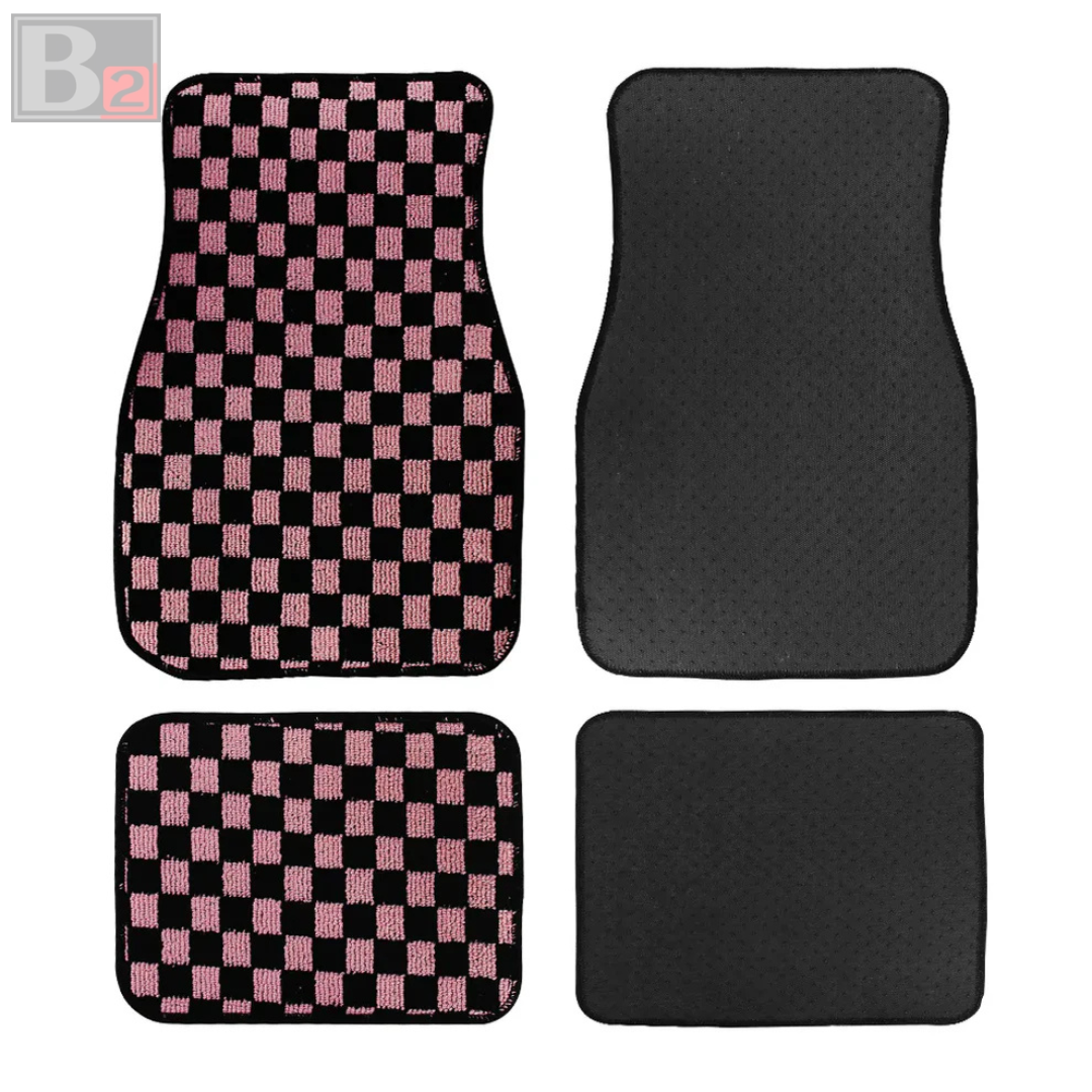 Checkered Floor Mats (Pink)