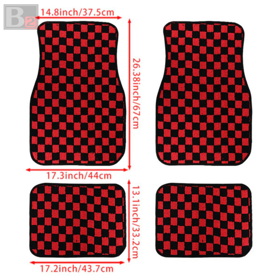 Checkered Floor Mats (Red)