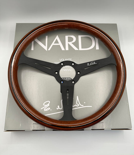 NARDI Classic 360mm Steering Wheel Mahogany Wood with Black Finish