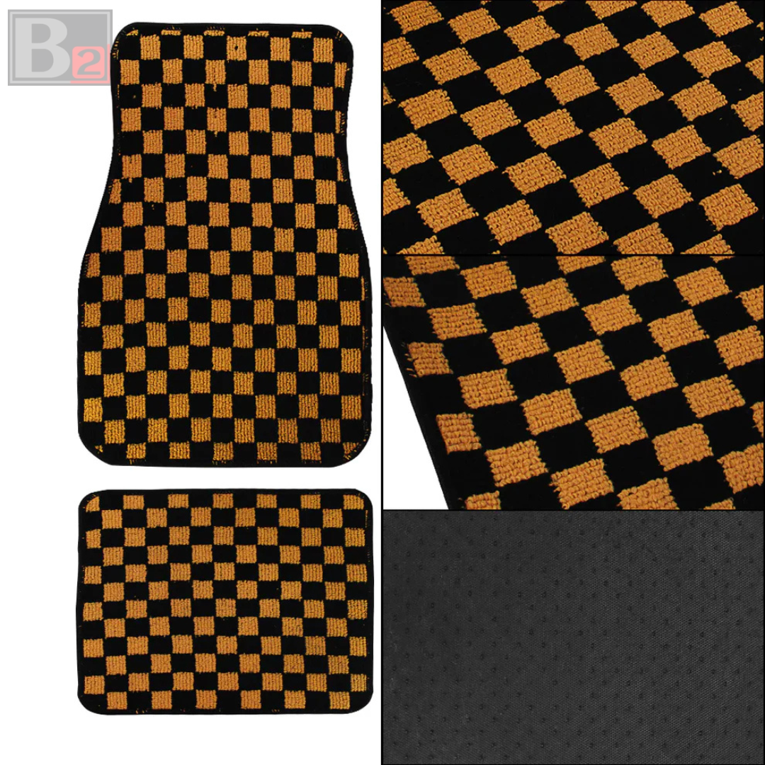 Checkered Floor Mats (Orange)