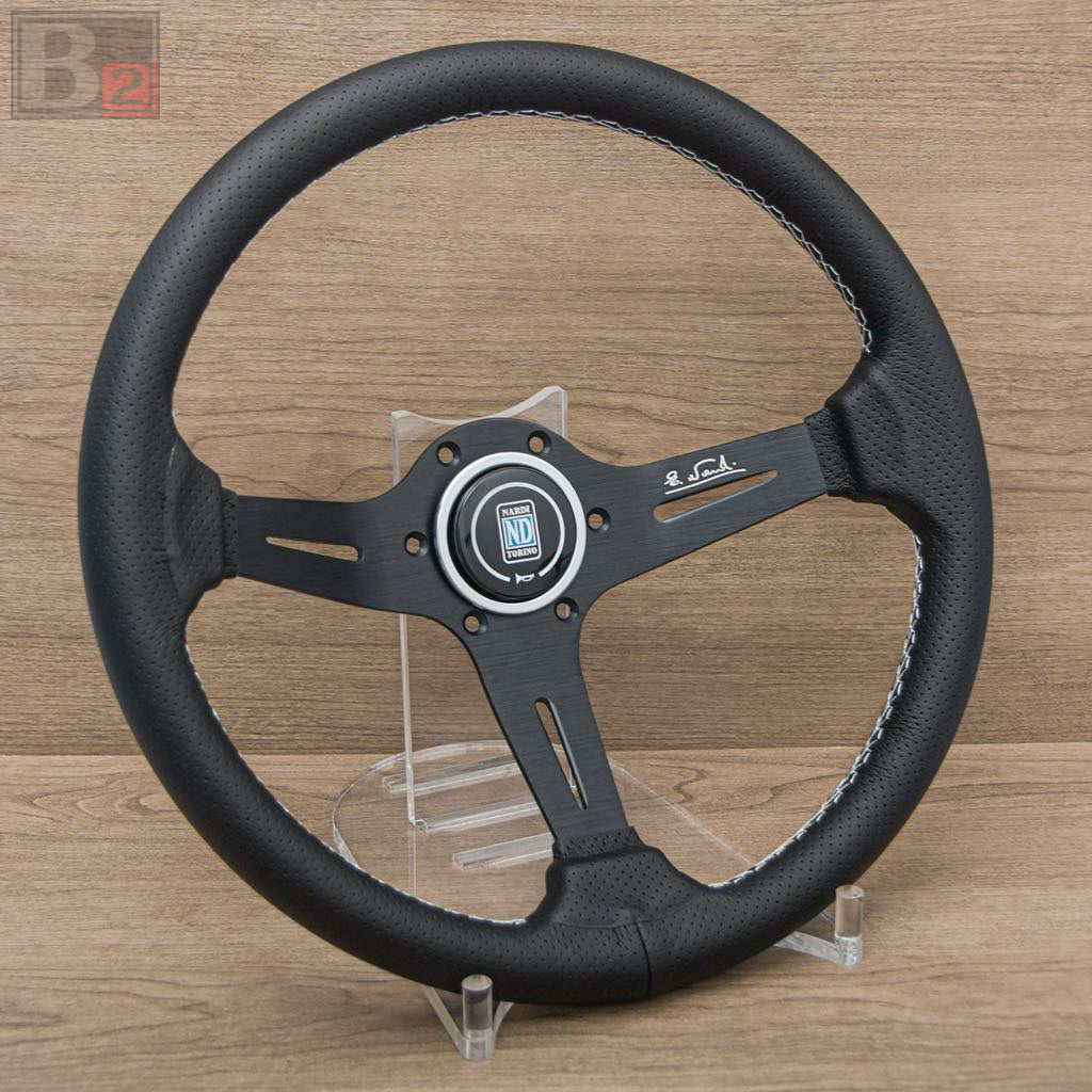 NARDI Classic 360mm Deep Dish Steering Wheel Leather with Black Finish