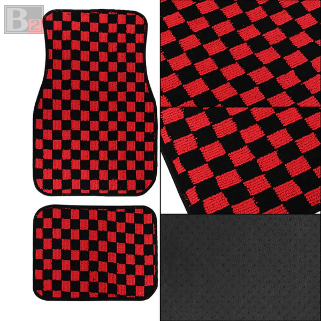 Checkered Floor Mats (Red)