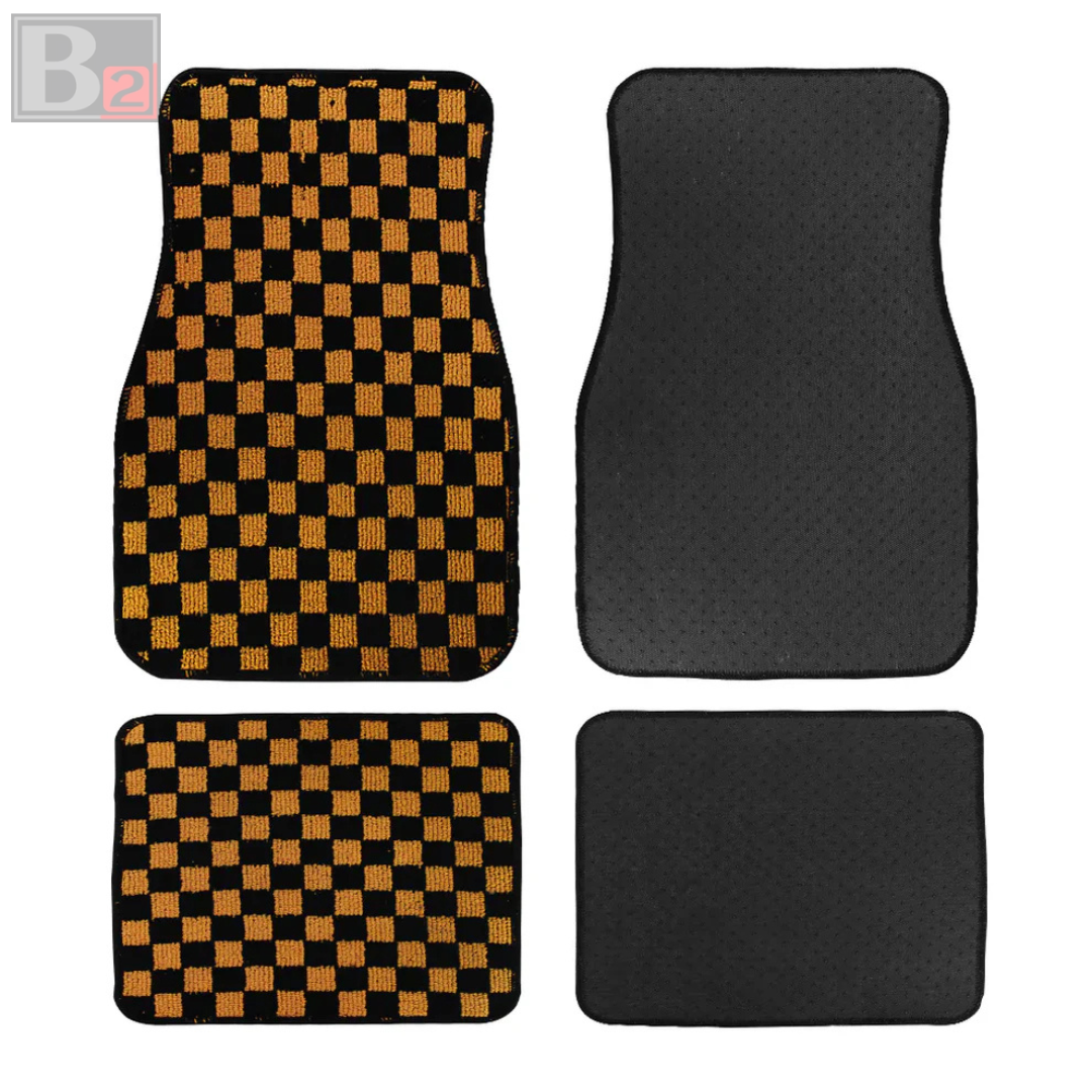 Checkered Floor Mats (Orange)