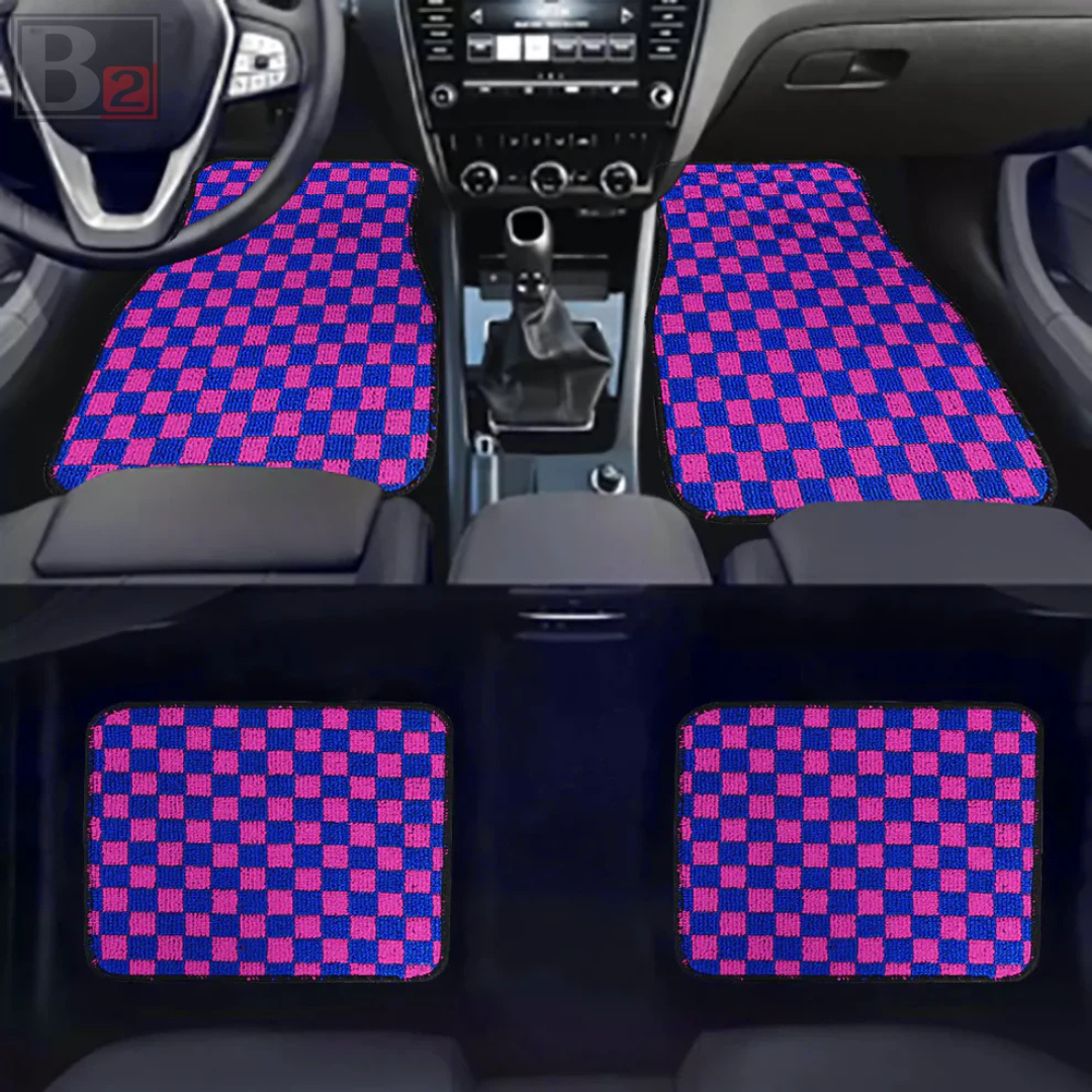 Checkered Floor Mats (Magenta)