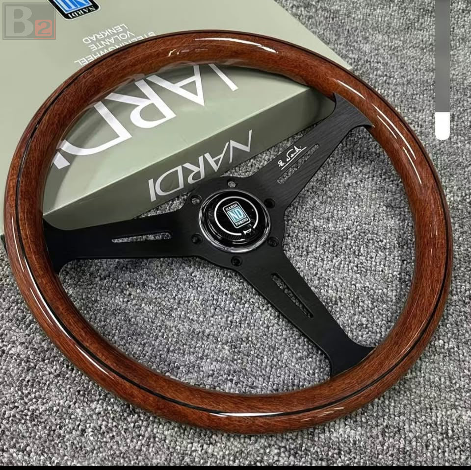 Nardi Classic 360mm Steering Wheel Mahogany Wood With Black Finish