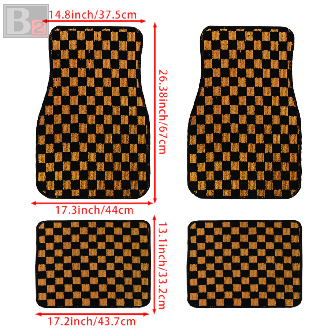 Checkered Floor Mats (Orange)