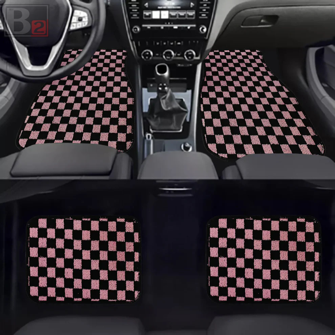 Checkered Floor Mats (Pink)