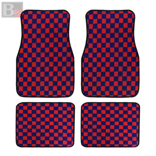 Checkered Floor Mats (Red / Blue)