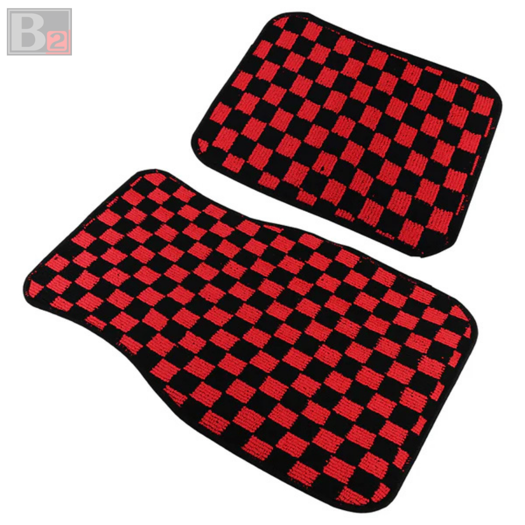 Checkered Floor Mats (Red)