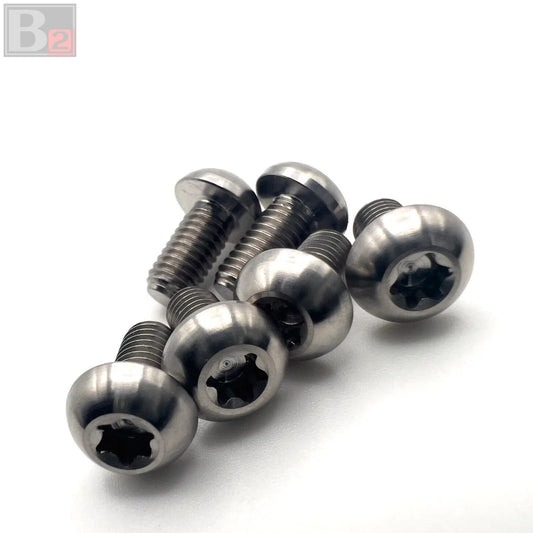 Titanium Round Steering Wheel Bolts - Silver (M5 x 8mm)