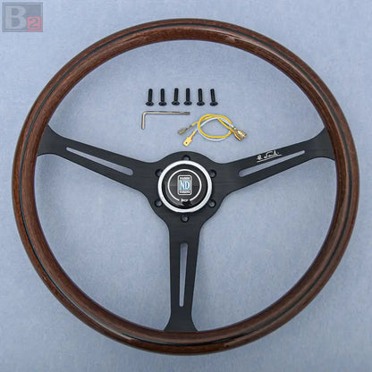 Nardi Classic 380mm Steering Wheel Mahogany Wood with Black Finish