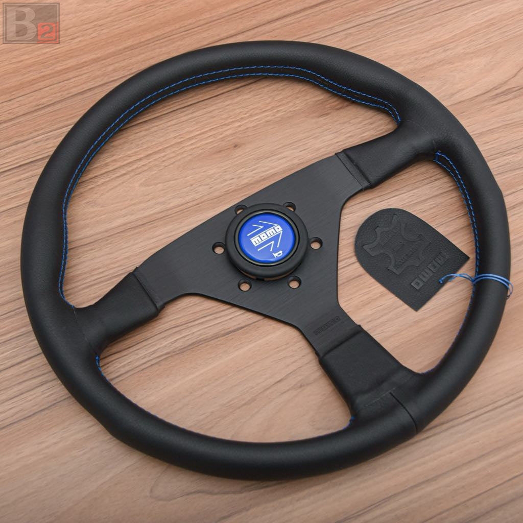 Momo MonteCarlo 350mm Steering Wheel With Blue Stitching