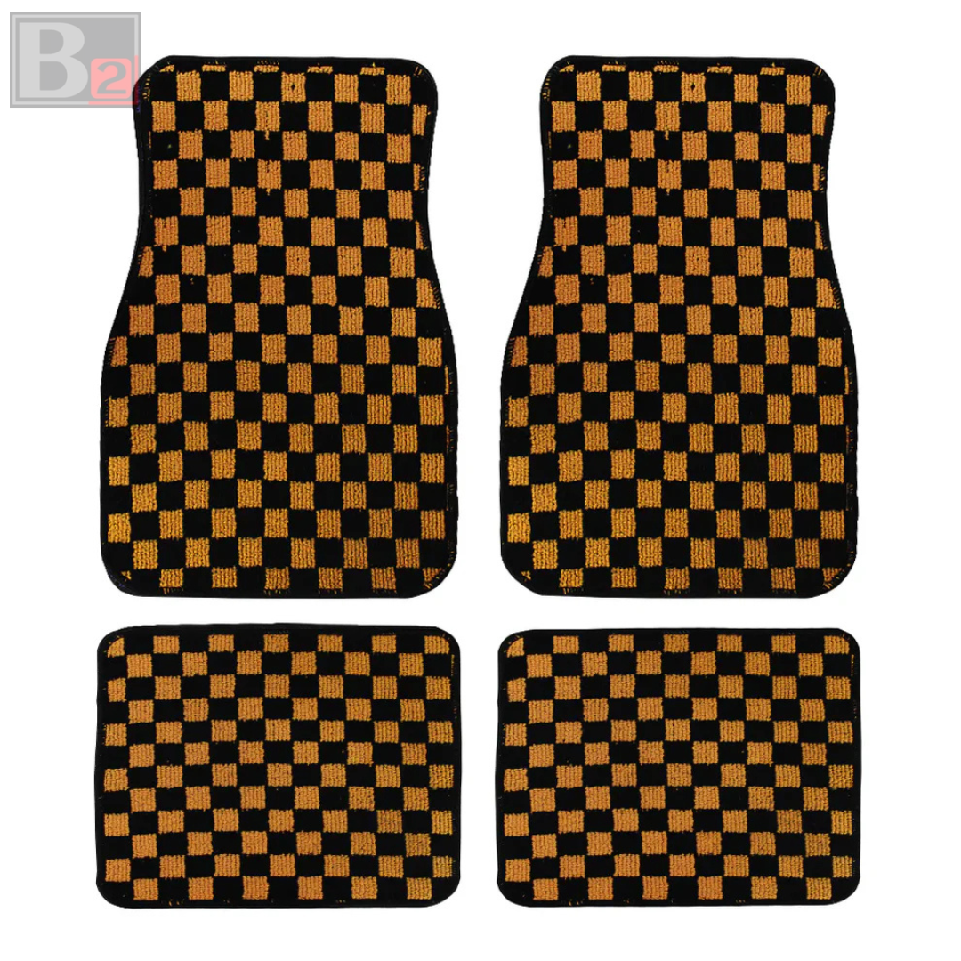 Checkered Floor Mats (Orange)