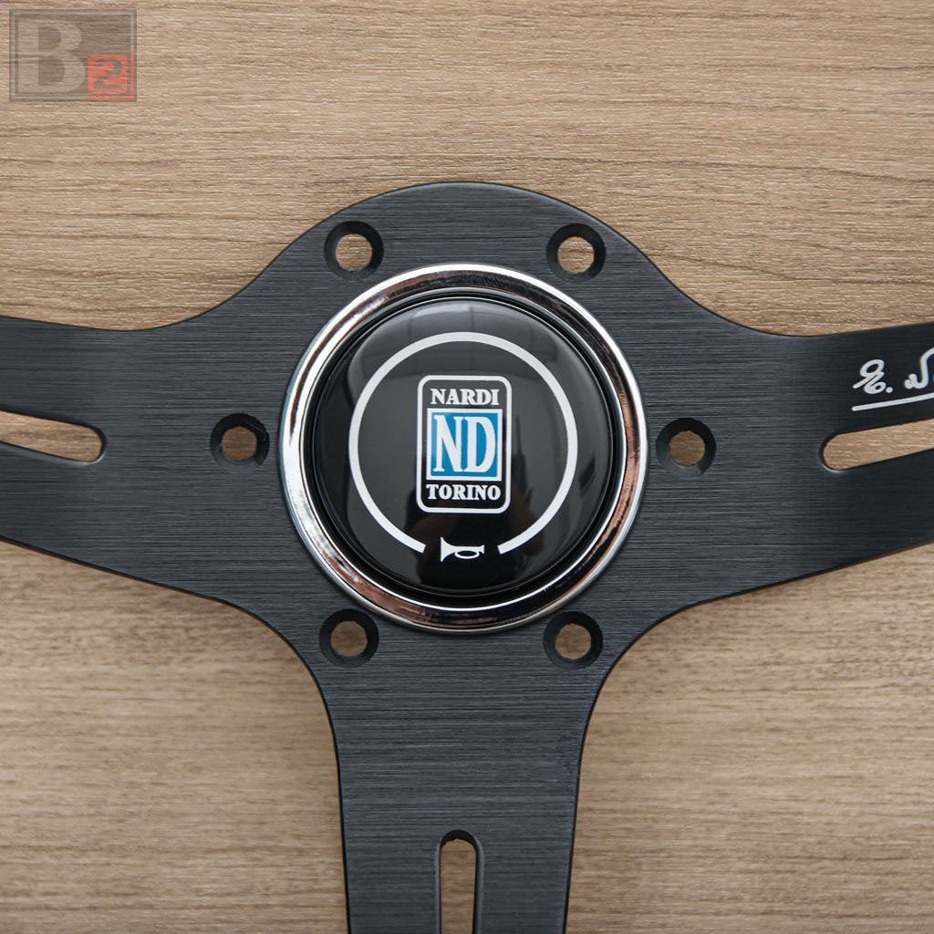 NARDI Classic 360mm Deep Dish Steering Wheel Leather with Black Finish