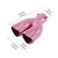 Pink Dual Heart Shaped Stainless Steel Car Exhaust Pipe Muffler Tip Straight