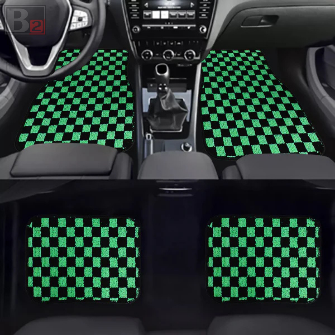 Checkered Floor Mats (Green)