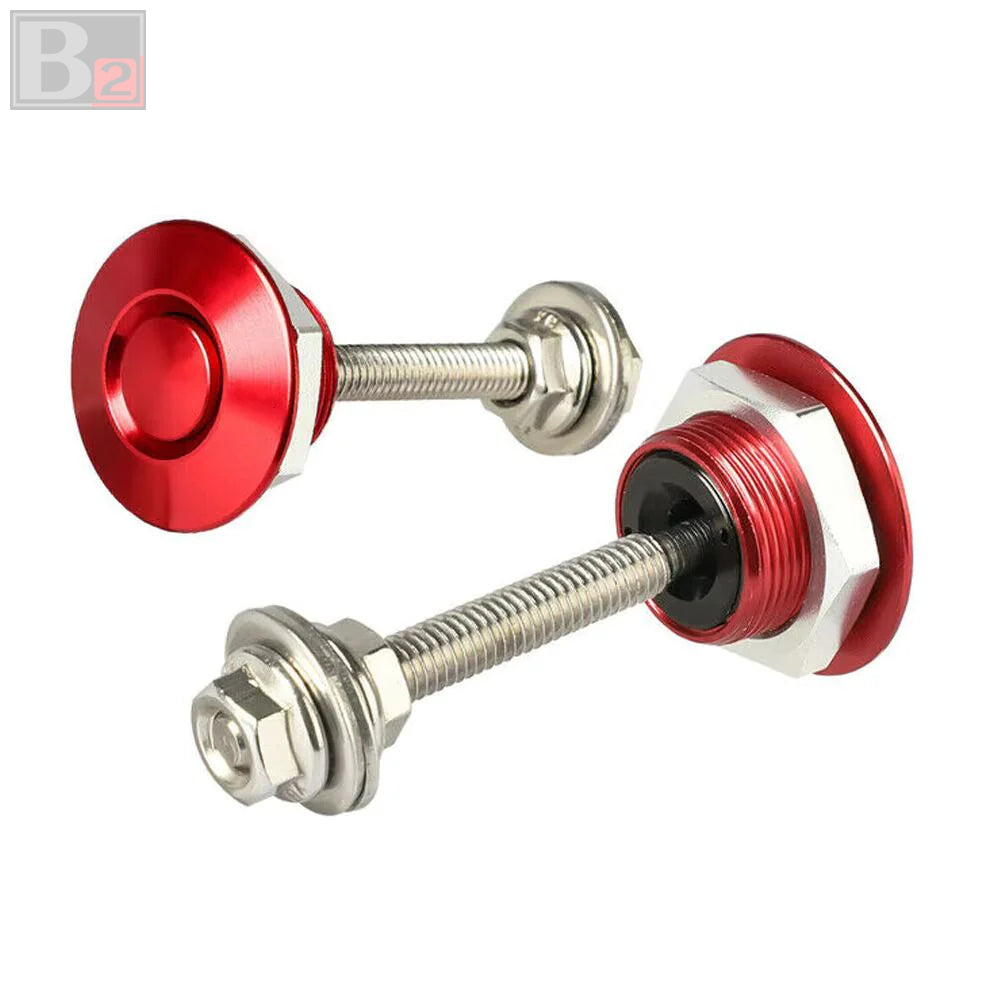 Universal Aluminum Push Button Billet Quick Release Fasteners (Red)