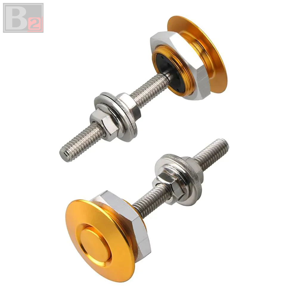 Universal Aluminum Push Button Billet Quick Release Fasteners (Gold)