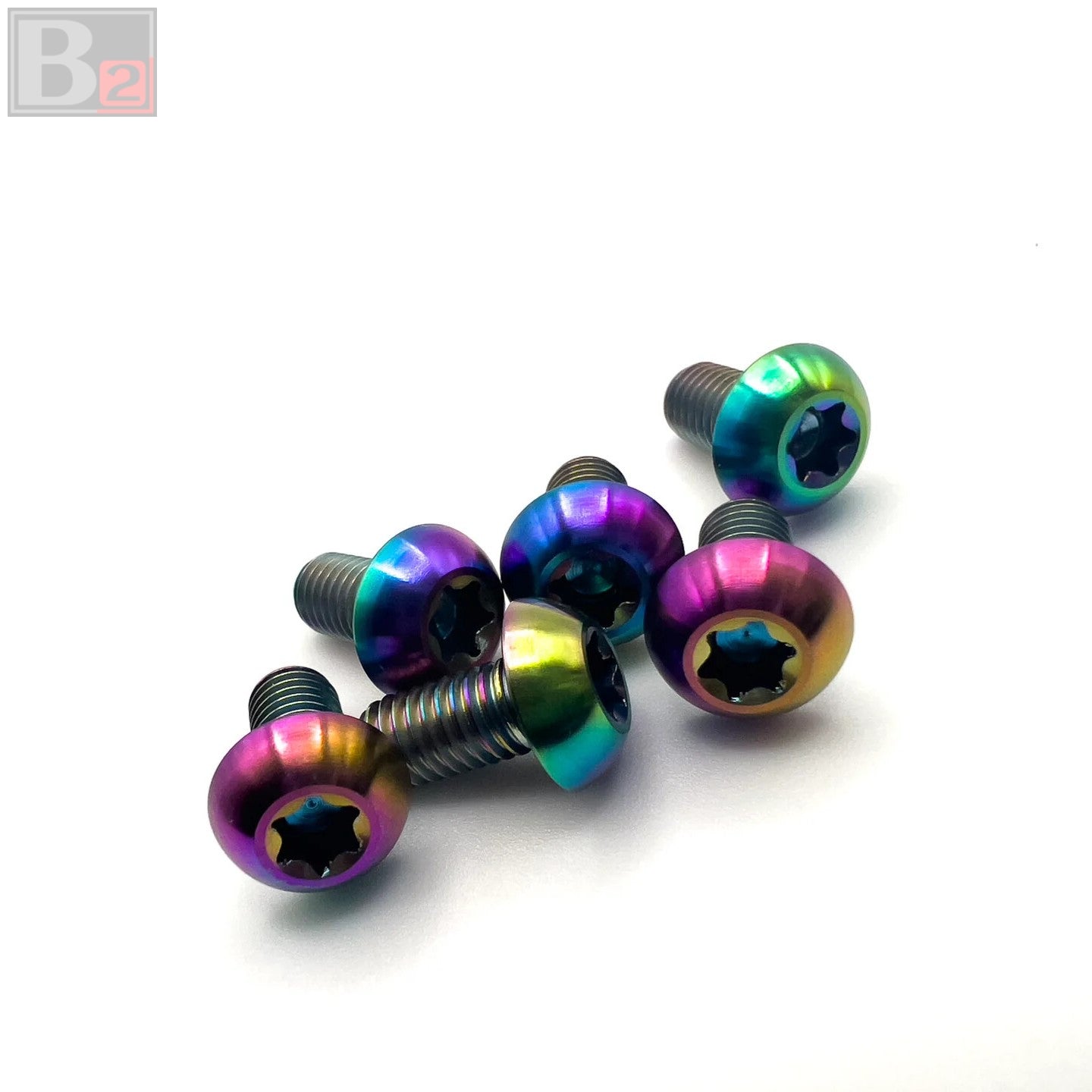 Titanium Round Steering Wheel Bolts - Neo Chrome (M5 x 8mm)