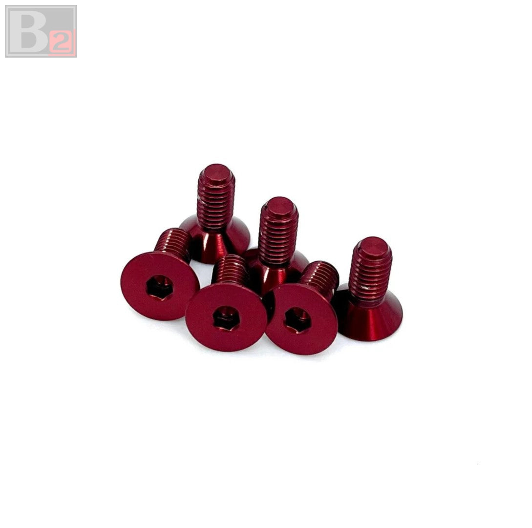 Titanium Flush Steering Wheel Bolts - Red (M5 x 8mm)