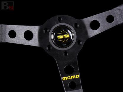Momo Horn Button - Yellow Arrow Over Black