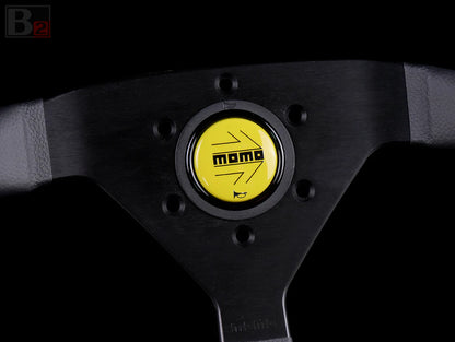 Momo Horn Button - Black Arrow Over Yellow