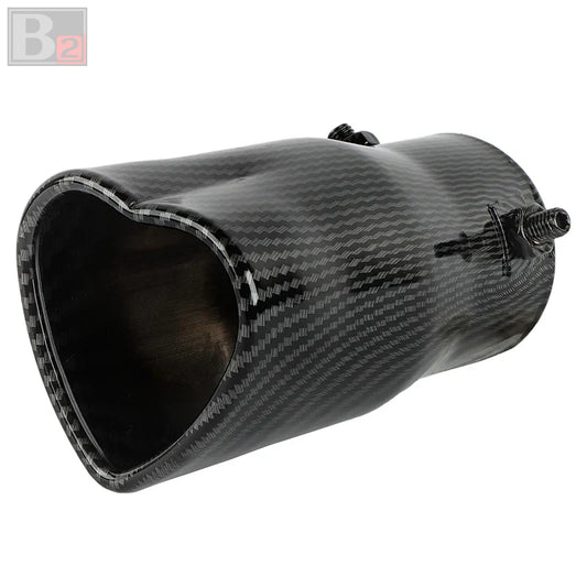 Carbon Fiber Look Heart Shaped Stainless Steel Car Exhaust Pipe Muffler Tip Straight