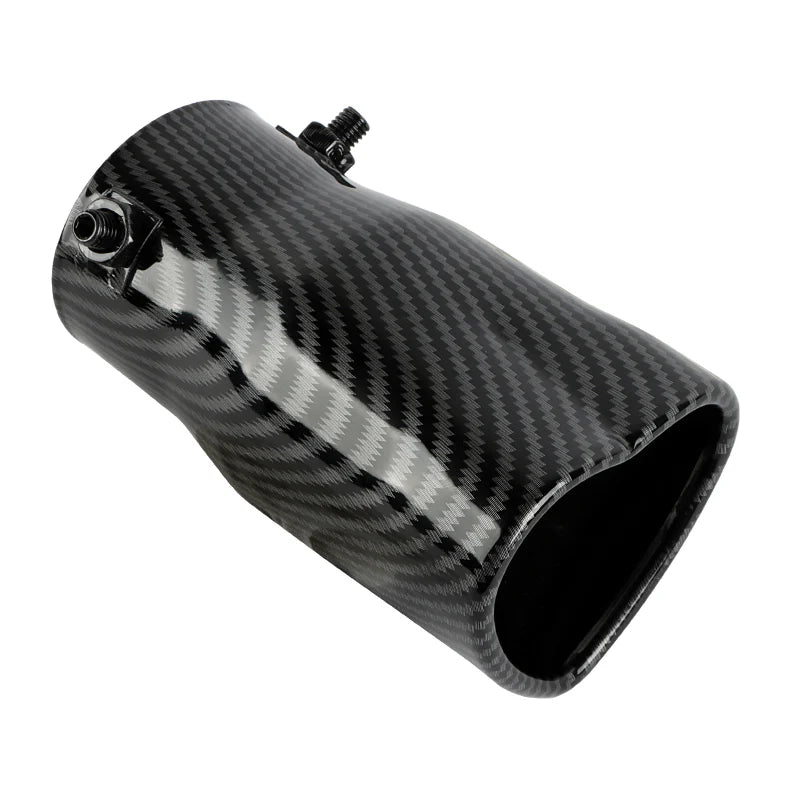 Carbon Fiber Look Heart Shaped Stainless Steel Car Exhaust Pipe Muffler Tip Straight