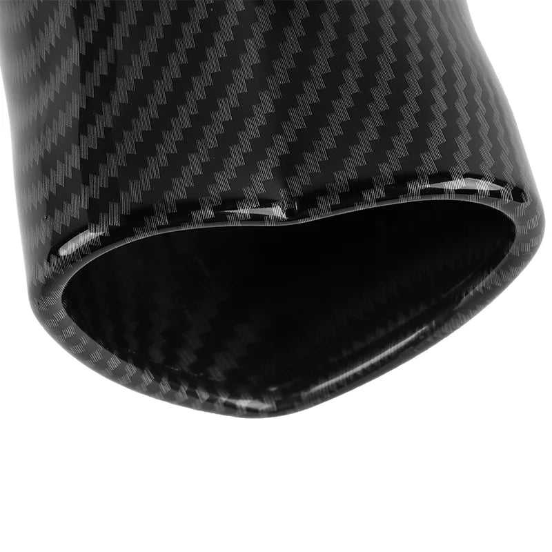 Carbon Fiber Look Heart Shaped Stainless Steel Car Exhaust Pipe Muffler Tip Straight