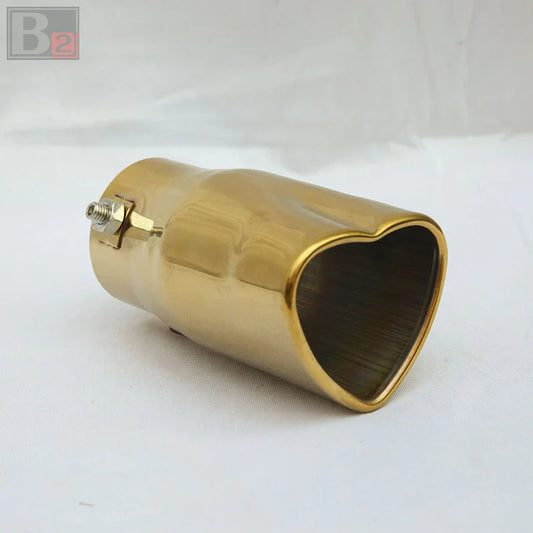 Gold Heart Shaped Stainless Steel Car Exhaust Pipe Muffler Tip Straight