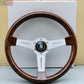 NARDI Classic 360mm Steering Wheel Mahogany Wood with Brushed Aluminum Finish