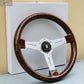 NARDI Classic 360mm Steering Wheel Mahogany Wood with Brushed Aluminum Finish