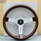 NARDI Classic 360mm Steering Wheel Mahogany Wood with Brushed Aluminum Finish