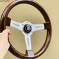 NARDI Classic 360mm Steering Wheel Mahogany Wood with Brushed Aluminum Finish